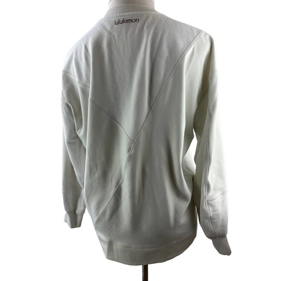 Lululemon Perfectly Oversized Crew Patch Sweatshirt Off White Limited Edition 8 - Picture 6 of 13